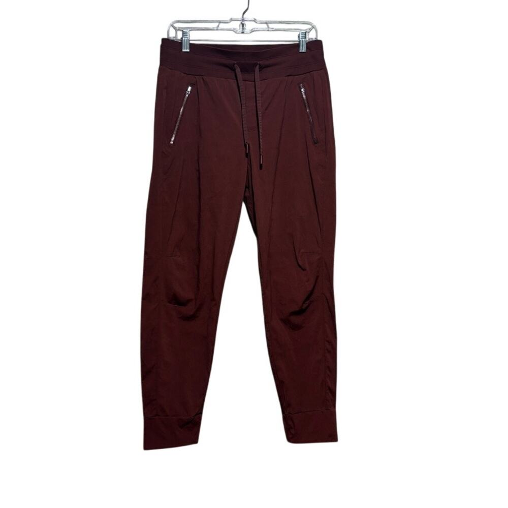 Athleta Trekkie North Jogger Size 8 Burgundy Maroon Zip Pocket Hiking Pants